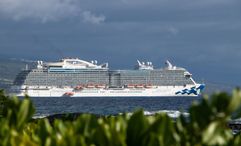 The Royal Princess anchored near Kona on the Big Island.