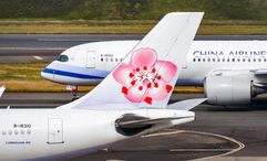 China Airlines aircraft at Taiwan Taoyuan International Airport.