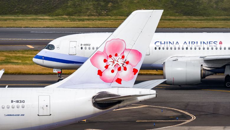 China Airlines aircraft at Taiwan Taoyuan International Airport.