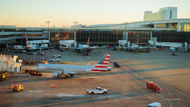 American Airlines jets at Dallas-Fort Worth Airport. A new federal program partners with AA, Dallas and London Heathrow to enable faster connections for inbound flyers.