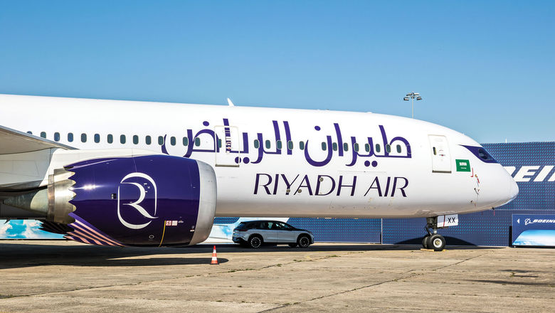 A Riyadh Air Boeing 787-9 at the Paris Air Show in June.