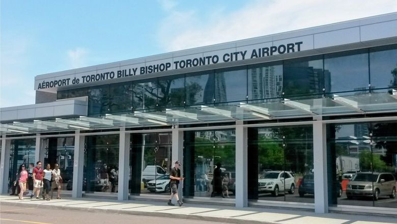 Billy Bishop AIrport occupies an island in Lake Ontario, just two miles south of downtown Toronto.