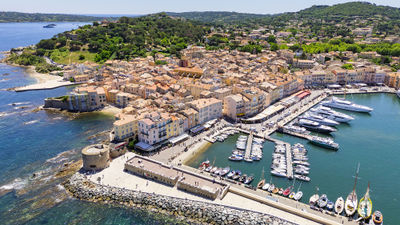 An aerial view of Saint-Tropez.