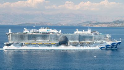 The Sun Princess in Corfu. Close-in Europe bookings stumbled in Q2, but bookings for 2027 and beyond were very strong, Carnival Corp. said.