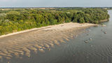 Low waters of the Danube in June.