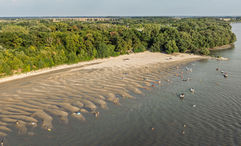 Low waters of the Danube in June.