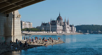 Low waters of the Danube River in Budapest this summer.