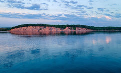 A view of Chimney Bluffs State Park, a destination on the lakeshore near Rochester, N.Y.