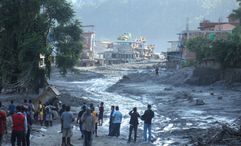Destruction caused by flooding in Nuwakot, Nepal.