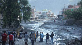 Destruction caused by flooding in Nuwakot, Nepal.