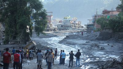 Destruction caused by flooding in Nuwakot, Nepal.