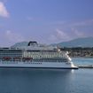 The Viking Star in Corfu during a winter Mediterranean cruise.