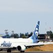 An Alaska Airlines jet at Paine Field.