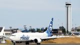 An Alaska Airlines jet at Paine Field.