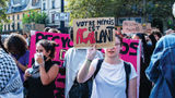 Protestors in the streets of Paris.