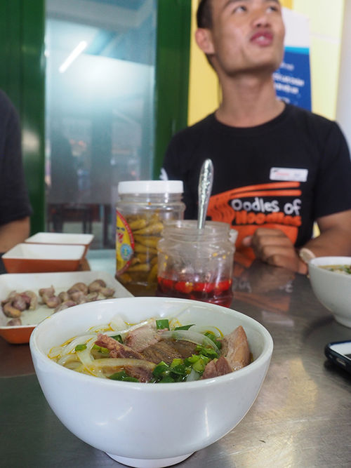 The second stop on the Oodles of Noodles street-food noodle tour of Hoi An was Bun Bo Hue, an eatery that serves this beef noodle dish. The second stop on the Oodles of Noodles street-food noodle tour of Hoi An was Bun Bo Hue, an eatery that serves this beef noodle dish.