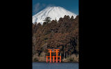 Mount Fuji from Lake Ashino.