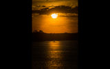 Sunset on the Mekong River in Cambodia.