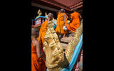 Monks head to lunch at Wat Hanchey.