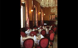 The interior of Cafe del Oriente restaurant in Old Havana, a government-run restaurant.