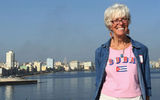 Travel Weekly's Gay Nagle Myers with the Havana skyline in the background.