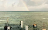 Our host, Elias, intends to build a second overwater bungalow next to his first, and has already sunk the piers. As in much of the world, he said that rainbows portend good luck to the Kuna.