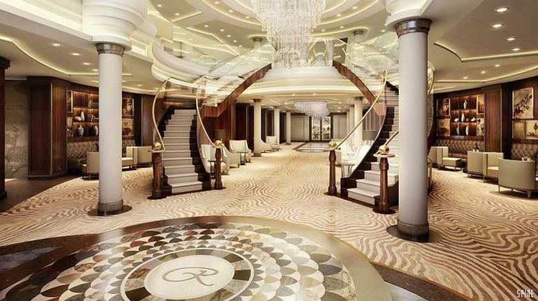 The ship's atrium lobby.