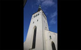St. Olaf's Church, with Tallinn's tallest spire pointing skyward. A previous St. Olaf's was the world's tallest structure until it burned in about 1625.