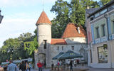 One side of Viru Gate seen from inside Tallinn's Old Town walls. A McDonald's logo is visible at lower right.