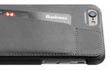 The Mujjo Leather Wallet Case comes in gray, black and tan, and is a painless way to stylishly protect your iPhone while at the same time enabling you to carry up to three credit cards in a stitched card pocket with an easy-access slanted opening. The gray case, like the tan made of quality vegetable-tanned leather, has been relieved of its color to create a unique monochrome aspect. From a Dutch designer label, the Mujjo is as classy-looking as it is practical.