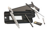 What sets the TaskOne G3 Case apart is a built-in tool kit that includes a 2.5-inch serrated knife, a 1.8-inch saw blade, a flint fire starter, six hex keys, two flathead screwdrivers, a Phillips screwdriver and a bottle opener. This handyman special is completed by six box wrenches, pliers with wire cutters, a ruler, a wire stripper, a reciprocating saw-blade mount, and landscape and portrait kickstands. The case's blade is removable in seconds with no tools so it can be placed in your checked luggage or left at home.