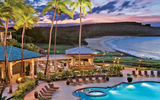 The Four Seasons Resort Lanai at Manele Bay, overlooking popular Hulopoe Beach, is the island's lone oceanfront resort, home to 201 luxury guestrooms and suites.