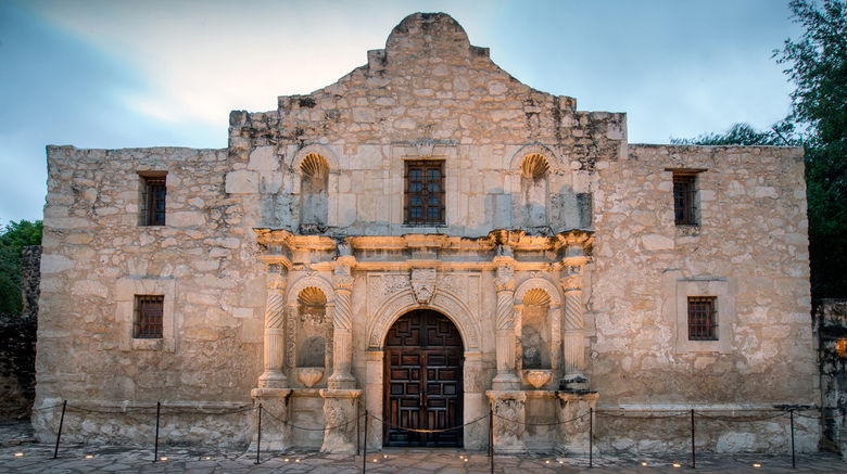''Remember the Alamo!'' was the rallying call of Texans fighting Mexican troops for their independence after the fall of the fortress on March 6, 1836. Originally named Mission San Antonio de Valero, the adobe structure became the last stand for 189 defenders including Jim Bowie, William B. Travis and David Crockett. Far outnumbered, the defenders held off the onslaught of General Santa Ana's army of thousands for 13 days. Though the Alamo fell, it has risen as San Antonio's most famous historic site.