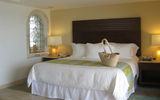 Travel Weekly reporter Jeri Clausing visited the Fiesta Americana Grand Coral Beach Cancun to see the results of a two-year renovation. The 20-year-old property has been AAA five-diamond rated for 15 straight years. Pictured here, the bedroom area of one of the hotel's suites. Photos by Jeri Clausing.