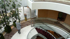 The Central Stairway on the Seabourn Odyssey.