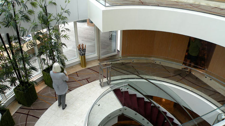 The Central Stairway on the Seabourn Odyssey.