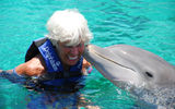 Travel Weekly's Mexico Editor Gay Nagle Myers spent a few days exploring the Riviera Maya in Mexico. Here, Gay gets a kiss from Kanek, one of 24 bottlenose dolphins at the Swim with Delphinus site located just south of Playa del Carmen.