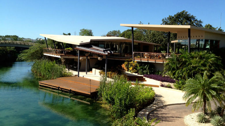 Travel Weekly editor Johanna Jainchill spent three nights at the Rosewood Mayakoba, experiencing a resort that offers both intimacy befitting couples on honeymoon and a setting that caters to families and large groups. Pictured here, the resort's open-air, check-in area, which is built with the same stone as nearby archaeological sites and designed to resemble a cenote. Posted Jan. 4, 2012