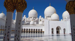 Abu Dhabi is working to catch up to its long-showier sister Dubai in upscale hotel inventory, travel-related infrastructure, leisure and cultural attractions and, perhaps most importantly, worldwide brand recognition. Shown here, the Sheikh Zayed Grand Mosque, arguably Abu Dhabi’s biggest attraction, which began construction 16 years ago. Photos by Kenneth Kiesnoski; posted April 10, 2012.