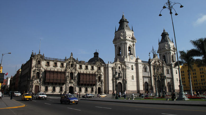 The Plaza Mayor, center of colonial Lima, Peru, is a natural drawing card for visitors and featured in several of the following photos. But the city on the Pacific offers considerable variety for the business traveler and the vacationer, including a rich selection of restaurants for food lovers. The first photo, taken on the Plaza Mayor, features the Archbishop's Palace and the Lima Cathedral. Photos by Nadine Godwin; posted Jan. 9, 2012