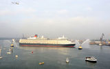 The Queen Elizabeth arrives in Southampton, England.