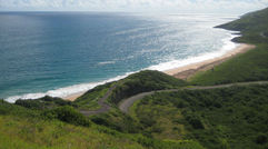 Visitors to St. Kitts and its sister island Nevis are surrounded by the Atlantic on the west and the Caribbean Sea on the east. Timothy's Hill on St. Kitts offers a stunning view of the calm Caribbean. Photos by Gay Nagle Myers; posted on Dec. 11, 2012.