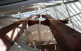 The 9/11 Memorial and Museum, which opens to the public May 21, will "display artifacts associated with the events of September 11 while presenting stories of loss and recovery." A view from below of the steel "tridents" in the museum's entry pavilion that formed part of the exterior structural support of the east facade of the North Tower. All photos by Jin Lee/NYC and Company. Caption source: 9/11 Memorial and Museum