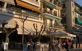 Outdoor cafes attract Greek and foreign customers, but Greeks are less likely to be seen in the cafes during the country's current economic crisis.