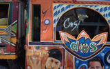 Art in Haiti in seen everywhere: in hotels, galleries, artists' studios, shops, street corner vendors, even on public transportation, including the local buses, which are known as Tap Taps. Photo by Gay Nagle Myers