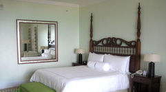 Oceanfront guestrooms at Sandals Emerald Bay open onto the beach; other rooms offer views of the beach and sea.