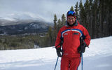 An instructor at the Breckenridge Ski School, on the slopes.