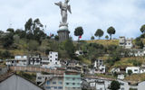 The Virgin of Quito statue atop Panecillo Hill.