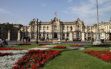 Peru's Presidential Palace, seen in the capital city's Plaza Mayor.