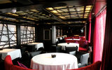 Restaurant 2, quiet during the day, has a sleek design.